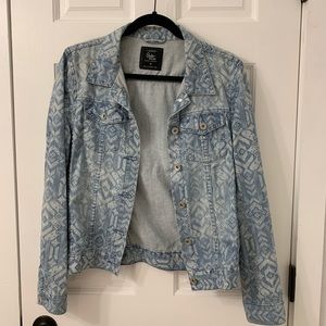 Denim Jacket Aztec Pattern Size M